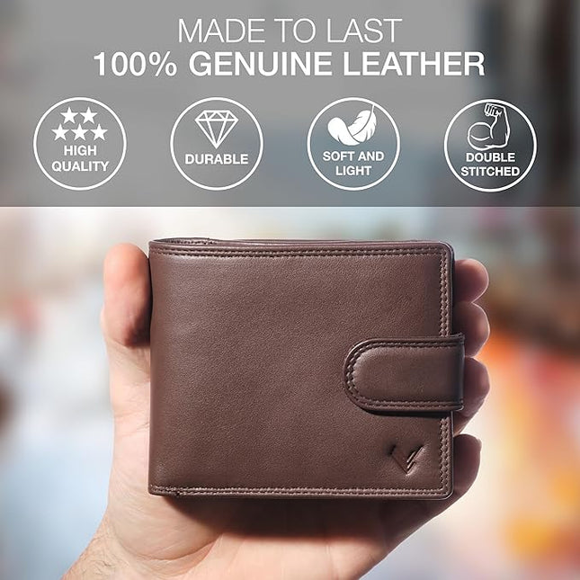 Lavalen Soft Leather Wallet for Men - Mens Wallet Bifold with Zipper Coin Pocket - Holds Bills, Credit Cards, Coins - Carteras para Hombres Piel - Billeteras de Hombres Cuero Original - RFID Blocking.