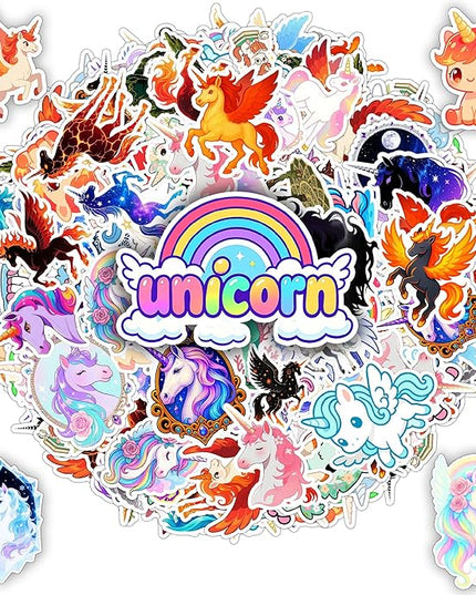 100 PCS Unicorns Stickers Pack – Cute Funny Animal Vinyl Decals for Laptop, Water Bottle, Scrapbook, Car, Hard Hat – Gift for Teens, Adults, Christmas Birthday Unicorn Wall Decorative 9 Sheets