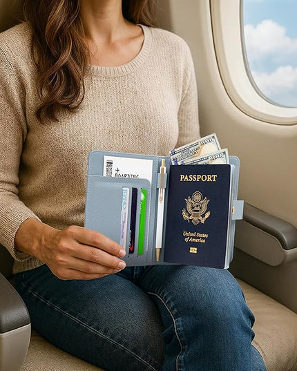 Beautiful Passport Holder for Travel – Cute Cover with Pen Holder to Keep Your Travel Documents Organized & Safe – Quality Passport Wallet for Women & Men and Great for Gifting