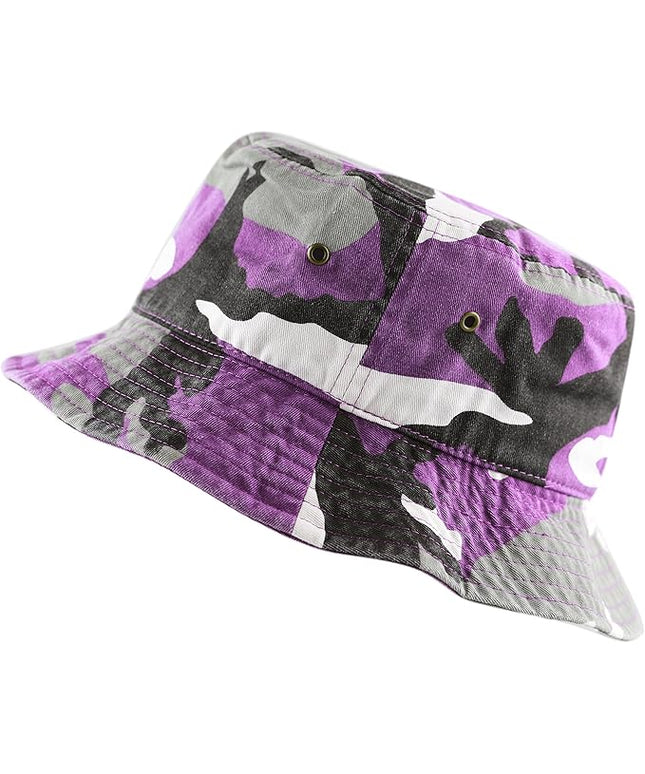 The Hat Depot Bucket Hat - Unisex 100% Cotton & Denim UPF 50 Packable Summer Travel Beach Sun Hat