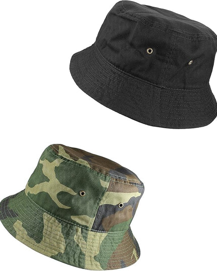 Gelante Solid Color 100% Cotton Bucket Hat for Women and Men Packable Travel Summer Beach Hat