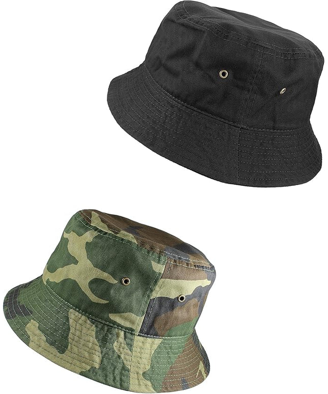 Gelante Solid Color 100% Cotton Bucket Hat for Women and Men Packable Travel Summer Beach Hat