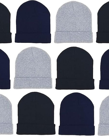 48x Winter Beanies & Gloves Combo Pack, Bulk Pack for Men Women, Warm Cozy Gift
