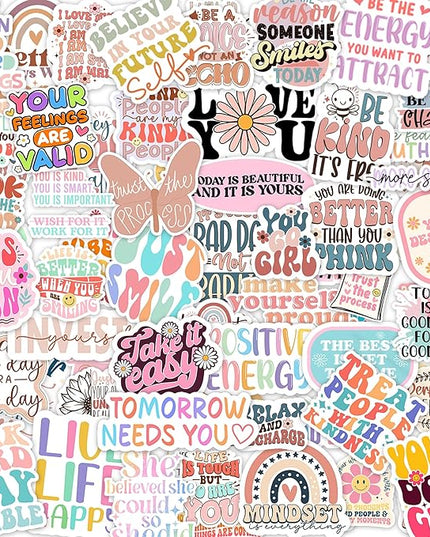 300PCS Motivational & Affirmation Stickers – for Vision Board, Positive Inspirational Decals for Water Bottles, Laptops, Planners, Journals, Scrapbooks & Teachers