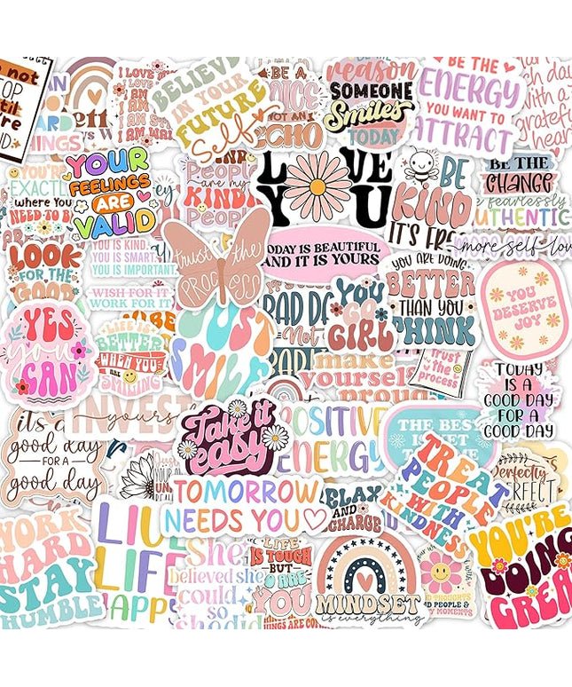 300PCS Motivational & Affirmation Stickers – for Vision Board, Positive Inspirational Decals for Water Bottles, Laptops, Planners, Journals, Scrapbooks & Teachers