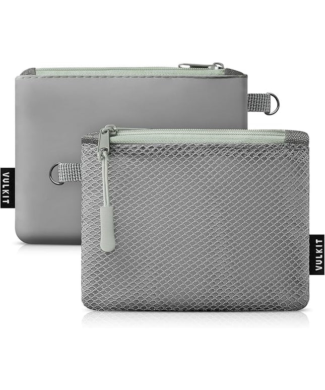 VULKIT Small Zip Wallet 2 Packs Coin Pouch Mini Travel Bag Multifunctional Pouch Change Holder