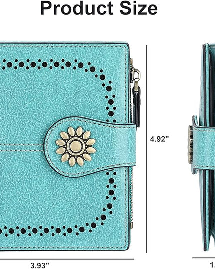 Lavemi Womens Leather Wallet Small Compact RFID Blocking Credit Card Case Purse with Zipper Pocket | Small, Compact, RFID Blocking, Zipper Pocket, Small, Compact