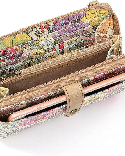 Sakroots Artist Circle Smartphone Crossbody in Coated Canvas, Detachable Wristlet Strap