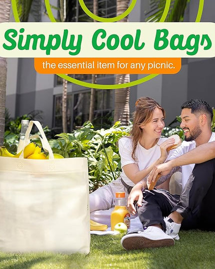 Simply Cool Reusable Grocery Bags Eco-Friendly - Reusable Shopping Bags, Heavy Duty Grocery Bags, Foldable, Tote Bags Bulk