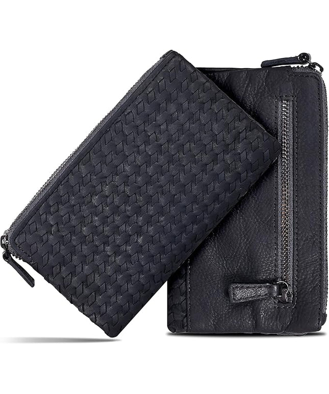 Real Leather Women Wallet Leather with RFID Blocking -Trifold Card Holder Designer Ladies Clutch with ID Window Wallets