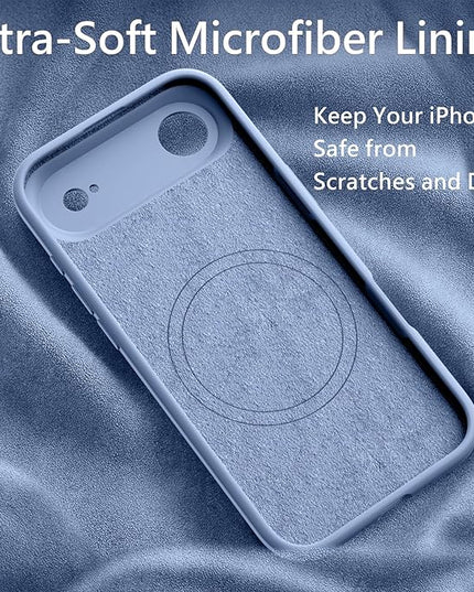FireNova Magnetic for iPhone Air Case, Compatible with MagSafe, [Integrated Silicone Camera Control Button] [Camera Protection] Microfiber Lining Phone Case for iPhone 17 Air, 6.5", Light Blue