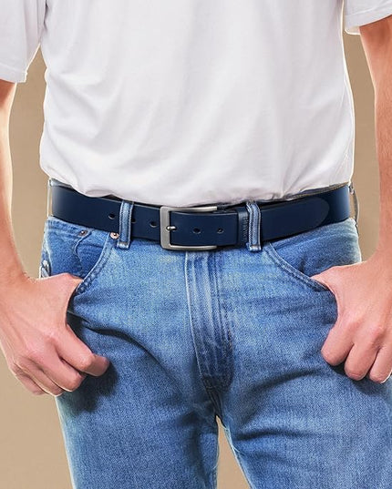 Buffway Men’s Full Grain Leather Belt – Solid One-Piece Leather, 1.5” Wide for Jeans & Business Casual, Gift Box Included