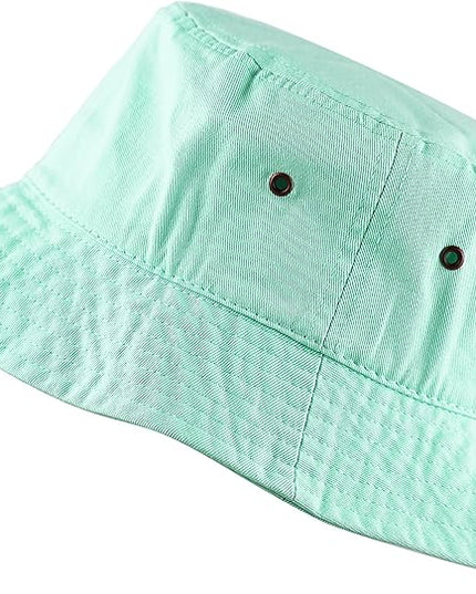 The Hat Depot Bucket Hat - Unisex 100% Cotton & Denim UPF 50 Packable Summer Travel Beach Sun Hat