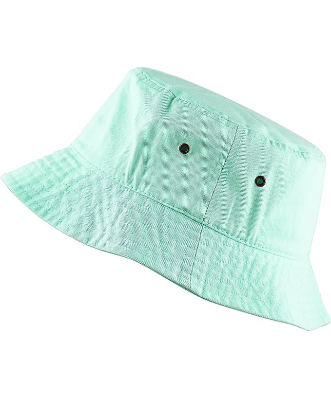The Hat Depot Bucket Hat - Unisex 100% Cotton & Denim UPF 50 Packable Summer Travel Beach Sun Hat