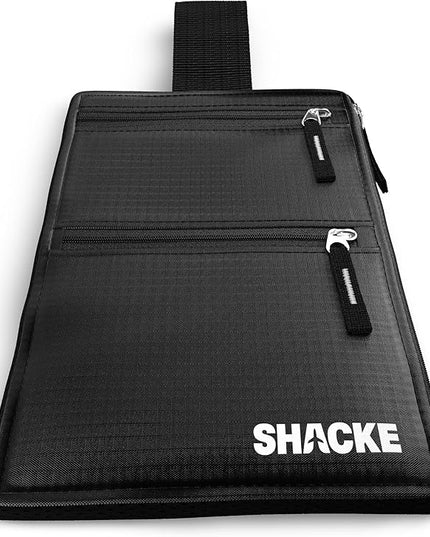 Shacke Hidden Travel 2 in 1 Belt Wallet Black Neck/Belt Hybrid Wallet w/RFID Blocker - Neck Pouch Passport Holder