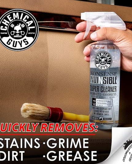 Chemical Guys Nonsense Colorless & Odorless All Surface Cleaner - Interior Cleaner, Safe for Vinyl, Rubber, Plastic, Carpet, and Upholstery, pH Balanced, Residue-Free, Unscented, 16 Fl Oz, Pack of 2