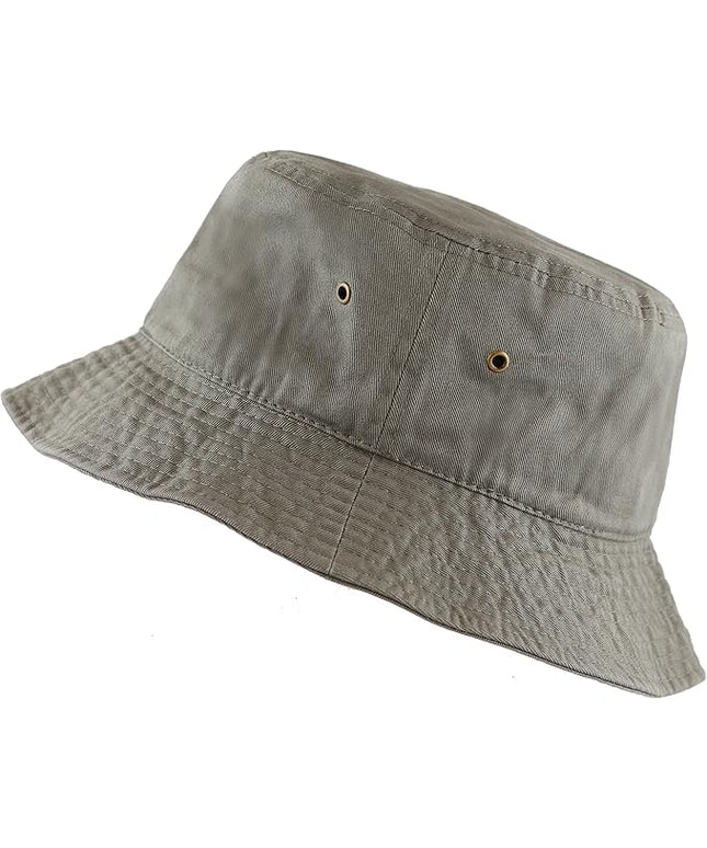 The Hat Depot Bucket Hat - Unisex 100% Cotton & Denim UPF 50 Packable Summer Travel Beach Sun Hat