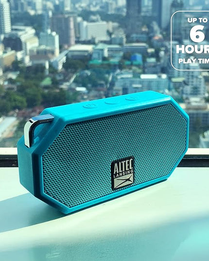 Altec Lansing Mini H2O - Waterproof Bluetooth Speaker, IP67 Certified & Floats in Water, Compact & Portable Speaker for Hiking, Camping, Pool, and Beach,Aqua