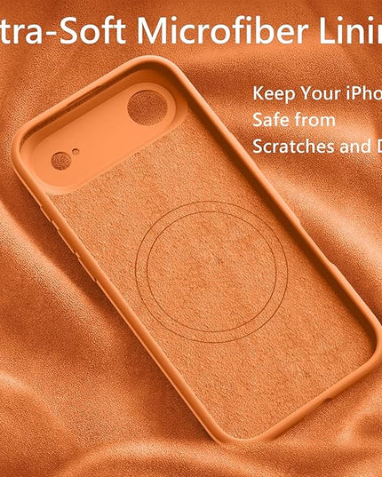 FireNova Magnetic for iPhone Air Case, Compatible with MagSafe, [Integrated Silicone Camera Control Button] [Camera Protection] Microfiber Lining Phone Case for iPhone 17 Air, 6.5", Orange