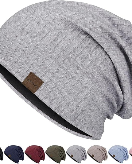Slouchy Beanie for Men Women Soft Lightweight Running Beanie Hat Chemo Cap Skull Cap