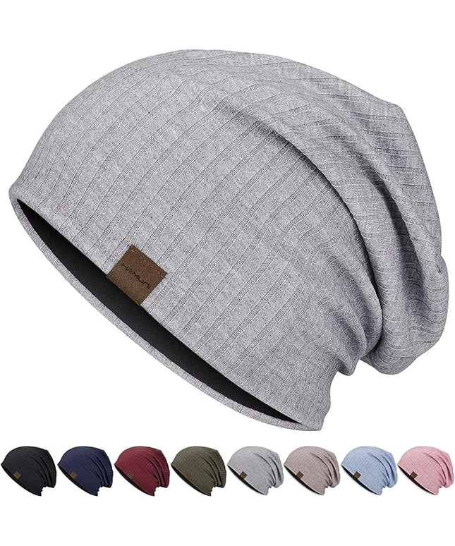 Slouchy Beanie for Men Women Soft Lightweight Running Beanie Hat Chemo Cap Skull Cap
