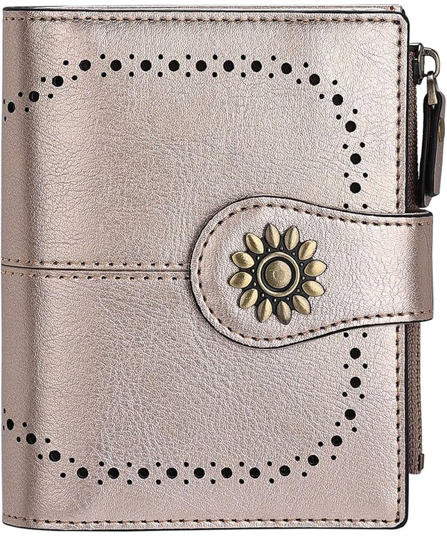 Lavemi Womens Leather Wallet Small Compact RFID Blocking Credit Card Case Purse with Zipper Pocket | Small, Compact, RFID Blocking, Zipper Pocket, Small, Compact