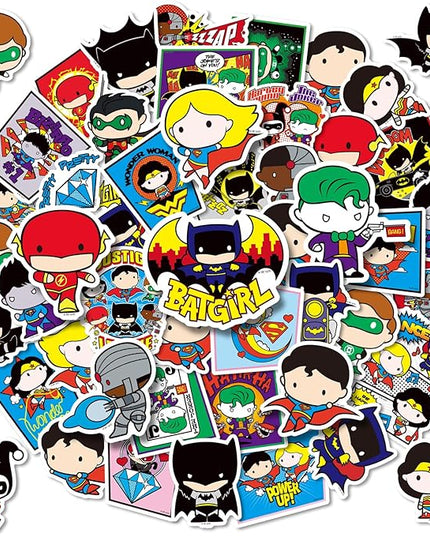 Superhero Stickers for Boys – 50PCS Cute Cartoon Stickers for Kids, Teens, Adults – Waterproof Vinyl Decal Sticker for Water Bottles, Laptop, Phone, Skateboard, Scrapbook, Party Favors, Gifts