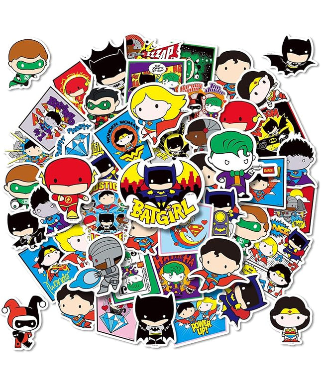 Superhero Stickers for Boys – 50PCS Cute Cartoon Stickers for Kids, Teens, Adults – Waterproof Vinyl Decal Sticker for Water Bottles, Laptop, Phone, Skateboard, Scrapbook, Party Favors, Gifts