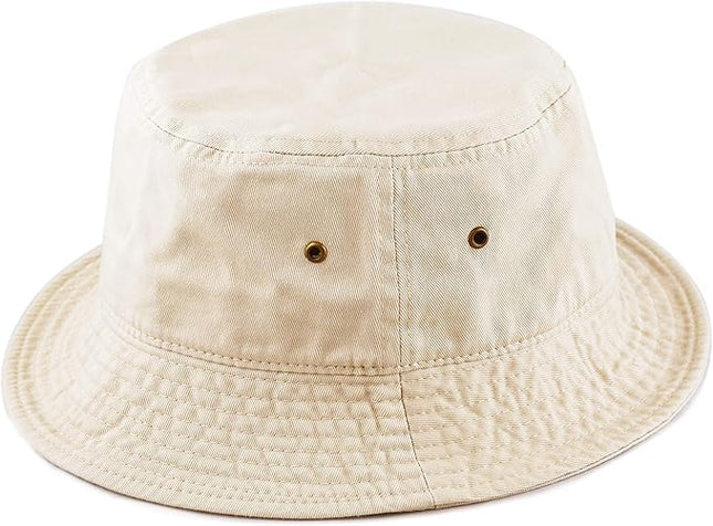 The Hat Depot Bucket Hat - Unisex 100% Cotton & Denim UPF 50 Packable Summer Travel Beach Sun Hat