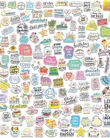 Inspirational Stickers,150Pcs Motivational Stickers for Water Bottles Positive Quote Sticker for Journaling Scrapbook Aesthtic Waterproof Vinyl Laptop Decals for Teens Adults Kids Teachers