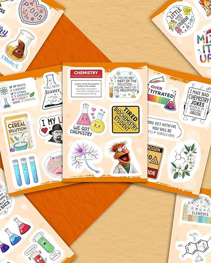 100Pcs Chemistry Stickers for Laptop, for Water Bottle - Funny Chemistry Gifts - Science Party Supplies & Decorations - Gift for Women & Men