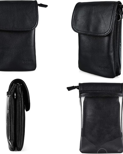 befen Genuine Leather Small Crossbody Bags for Women Cell Phone Bag Cross Body Purses,Silver Zipper
