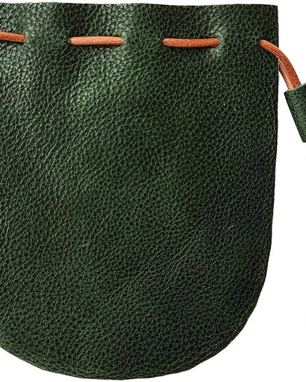 Fantastic Workmanship Genuine Leather Drawstring Coin Purse