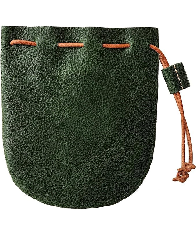 Fantastic Workmanship Genuine Leather Drawstring Coin Purse