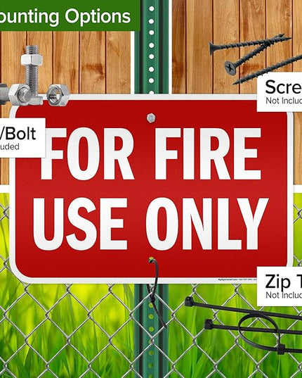 For Fire Use Only Sign, 12x18 Inches, 3M EGP Reflective .063 Aluminum, Fade Resistant, Made in USA by My Sign Center