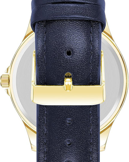 Amazon Essentials Men's Easy to Read 42mm Leather Band Analog Watch