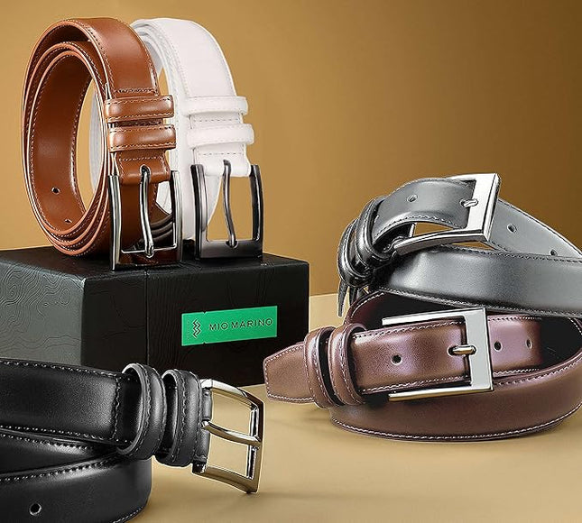 Marino’s Premium Belt Men, Genuine Leather Dress Belt for Men, Casual Mens Belt in Gift Box