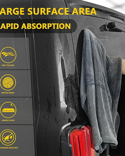 2 Pack Car Drying Towels (48”x24”),Extra Large Double-Twist Pile Drying Towels Car Detailing for Car Care Wash,Car Super Cleaning Supplies Accessories kit,Ultra Absorbency