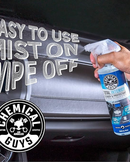 Chemical Guys Total Interior Cleaner & Protectant – Chemical Guys Interior Cleaner, Cleans & Protects Leather, Vinyl, Plastic, Rubber, Glass with a Streak-Free Finish — 16 Fl Oz (Pack of 2)