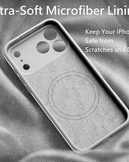 FireNova Magnetic for iPhone 17 Pro Max Case, Compatible with MagSafe, [Integrated Silicone Camera Control Button] [Camera Protection] Anti-Scratch Microfiber Lining Phone Case, 6.9", White