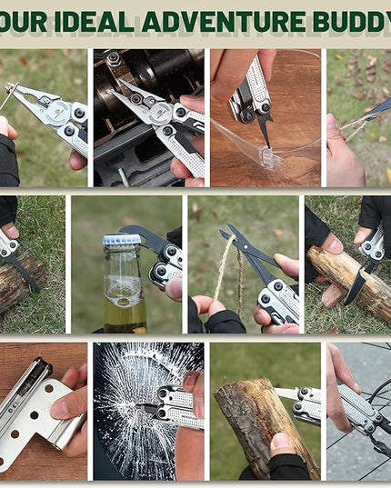 MOSSY OAK Multitool, 20-in-1 Stainless Steel Multi Tool Pliers, Self-locking Pliers with Sheath-Perfect for Outdoor, Survival, Camping, Hiking