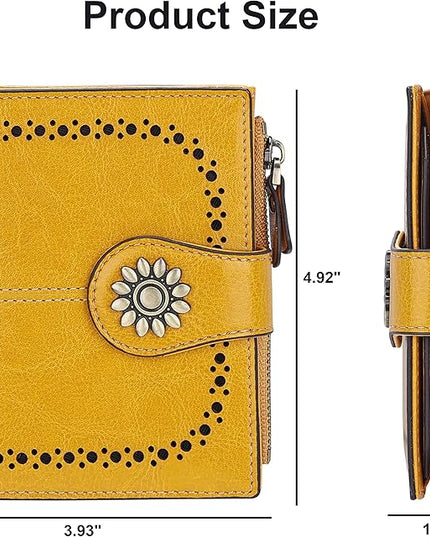 Lavemi Womens Leather Wallet Small Compact RFID Blocking Credit Card Case Purse with Zipper Pocket | Small, Compact, RFID Blocking, Zipper Pocket, Small, Compact