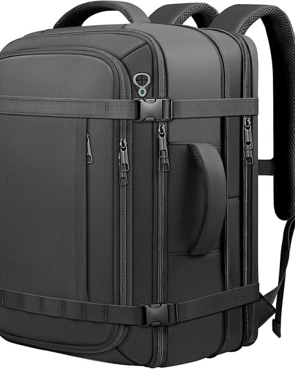 Travel Backpack,Expandable Carry on Backpack 40-50L with USB Cable Port,Fits 17.3 Inch Laptop Notebook,Water Resistant Weekender Travel Laptop Backpack for Men Women Business Trips,Daily Travel,Black