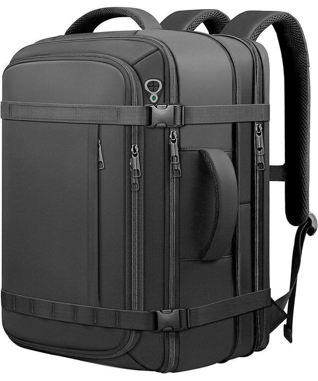 Travel Backpack,Expandable Carry on Backpack 40-50L with USB Cable Port,Fits 17.3 Inch Laptop Notebook,Water Resistant Weekender Travel Laptop Backpack for Men Women Business Trips,Daily Travel,Black