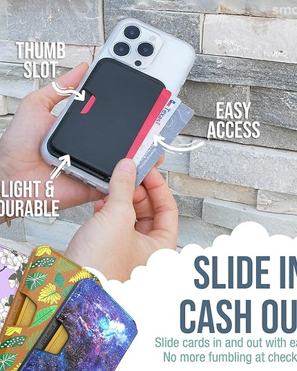 Smartish MagSafe Wallet - Side Hustle - Vegan Leather Slim Detachable Magnetic Card Holder Qi2 Certified iPhone MagSafe Wallet for Apple iPhone 17/16/15/14/13/12 Models - Black Tie Affair