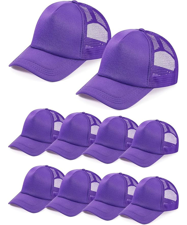 10 Pcs Sublimation Blank Trucker Hats Bulk Mesh Baseball Cap Polyester Mesh Trucker Hat for Men and Women