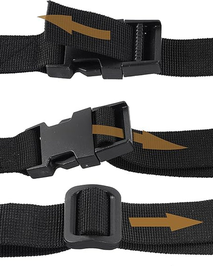Wisdompro Luggage Strap, 2 Pack Heavy Duty Utility Strap with Quick Release Buckle, Adjustable Nylon Strap for Suitcases, Backpacking, Sleeping Bag Compression - 68 inches, Black