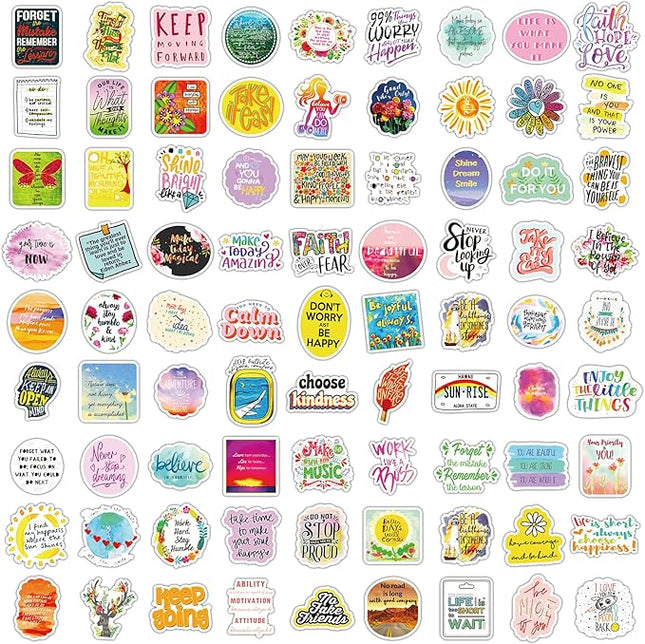 300PCS Motivational Sticker, Inspirational Words Stickers for Teens Adults Students Teacher Employees Vinyl Encouraging Positive Affirmation Stickers for Water Bottles Laptop Decals Scrapbook Journal