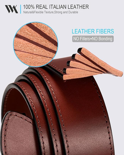 WOLFANT Men's 35mm Dress Casual Belt,100% Italian Full Grain Real Solid Leather