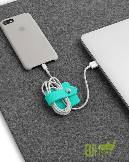 Cord Organizer Earbuds Holder Earphone Wrap Earphones Organizer Headset Headphone Earphone Wrap Winder Cord Manager Cable Winder Blue